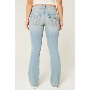 NEW Hollister Ultra Low Rise Bootcut Jeans Light Wash Stud Pocket  Detail 12R